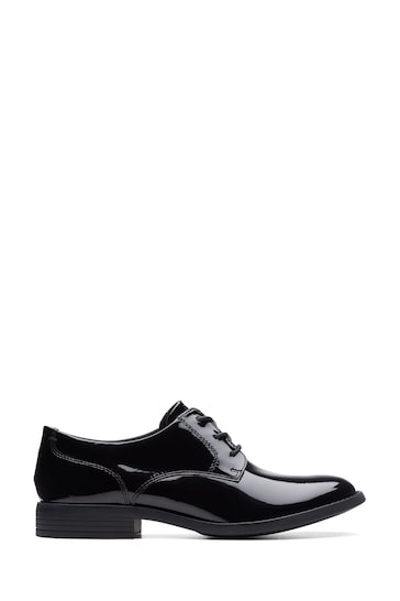Clarks Black Standard Fit (F) Patent Leather Camzin Iris Shoes
