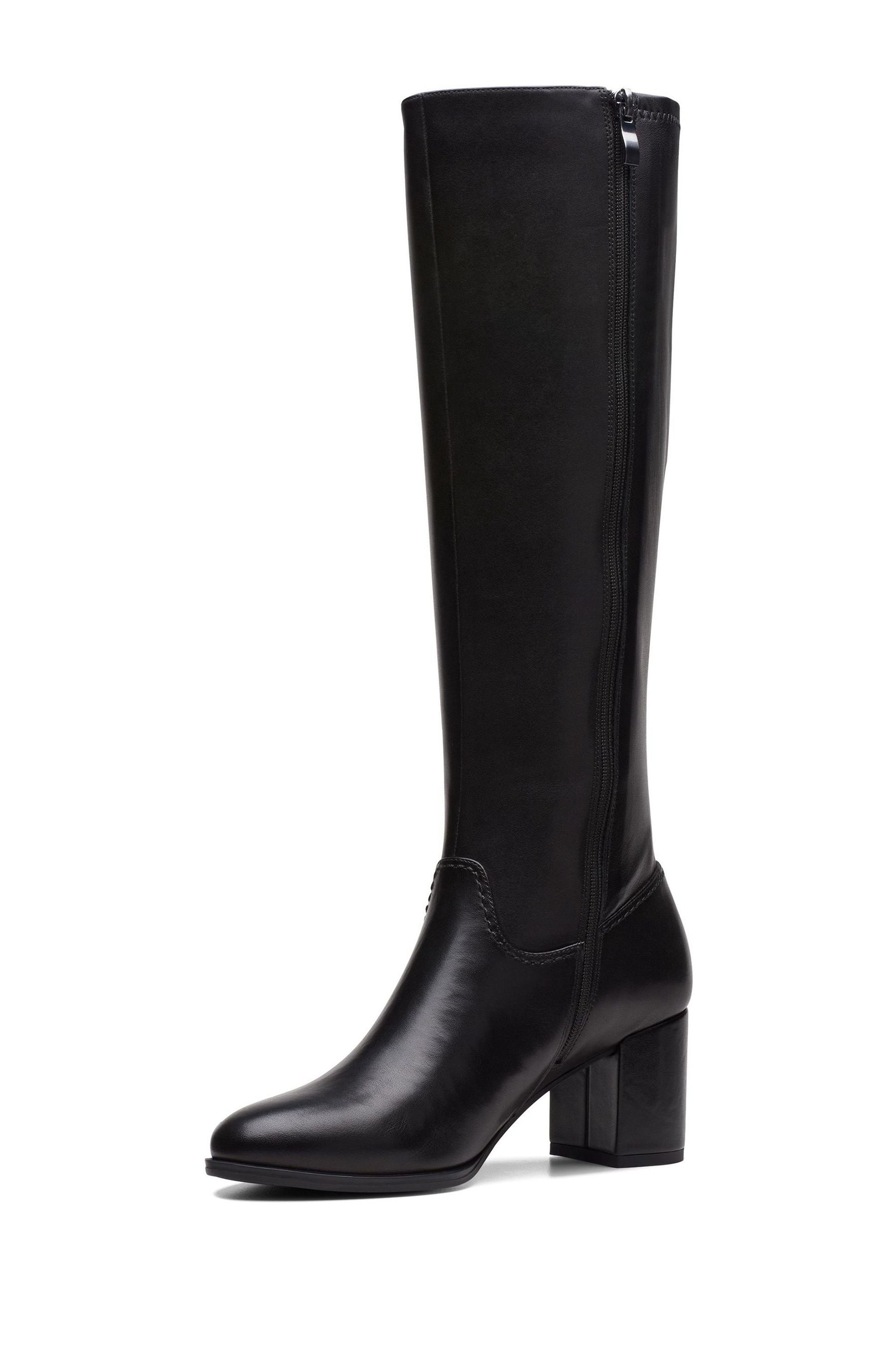 Clarks Black Leather Freva55 Long Boots