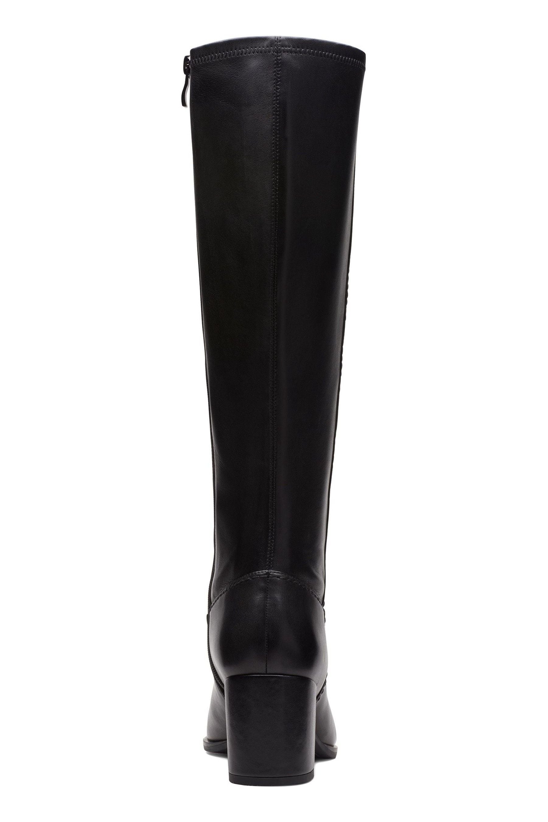 Clarks long black leather boots online