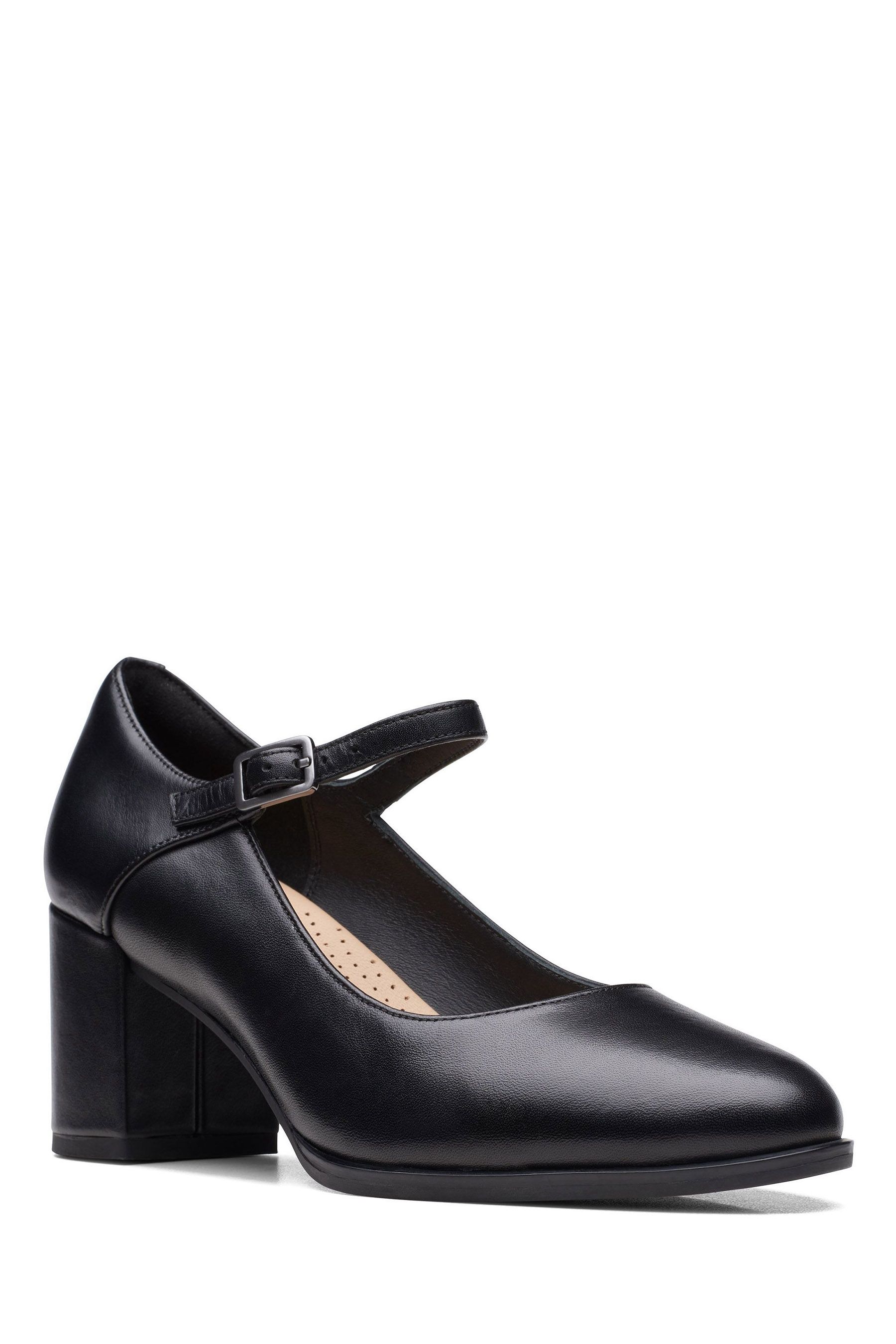 Clarks wide fit black court shoes sale