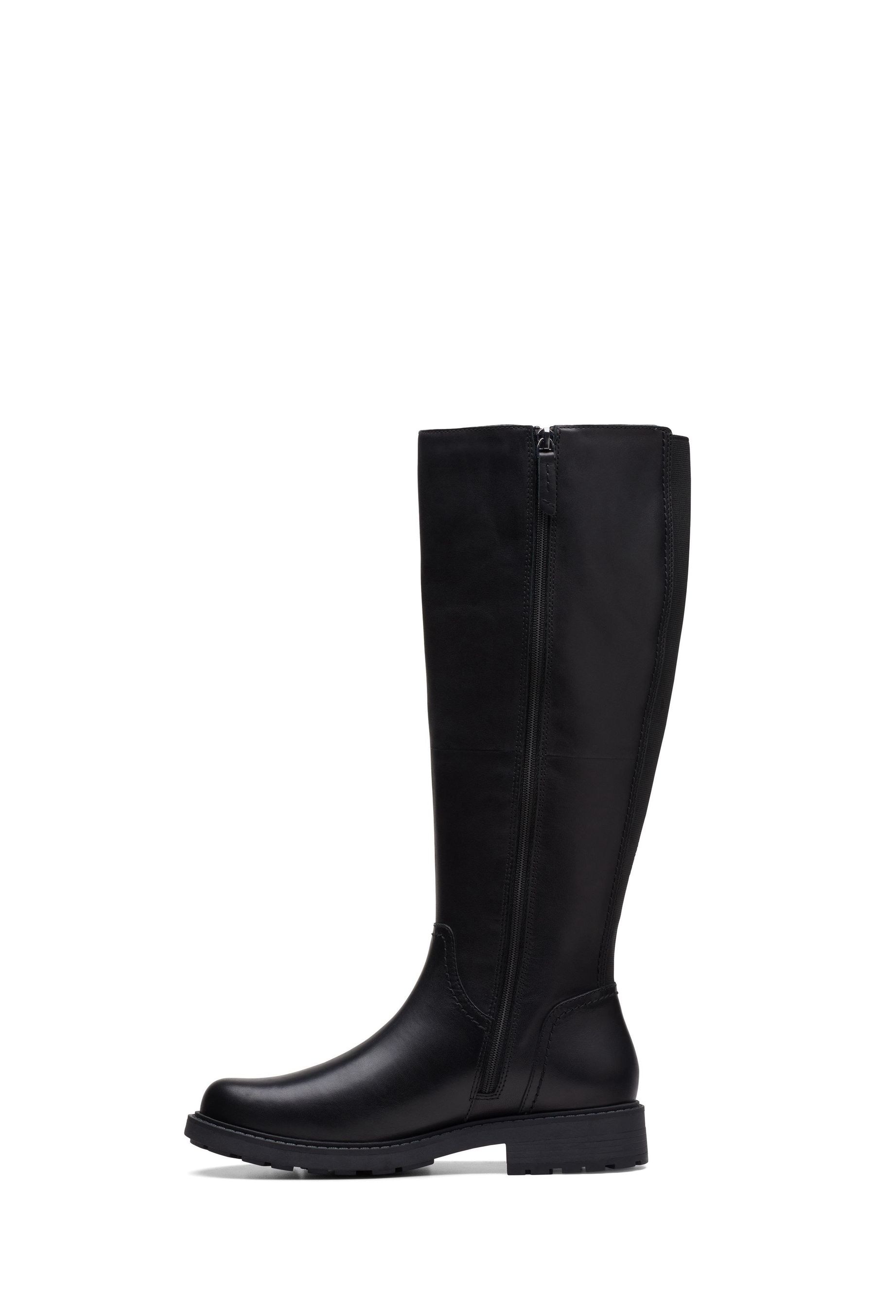 Clarks long black leather boots new arrivals