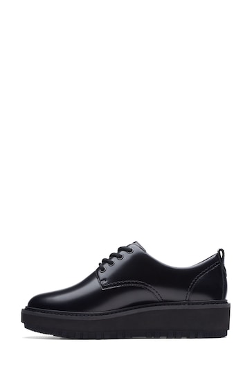 Clarks Black Leather Orianna Derby Shoes