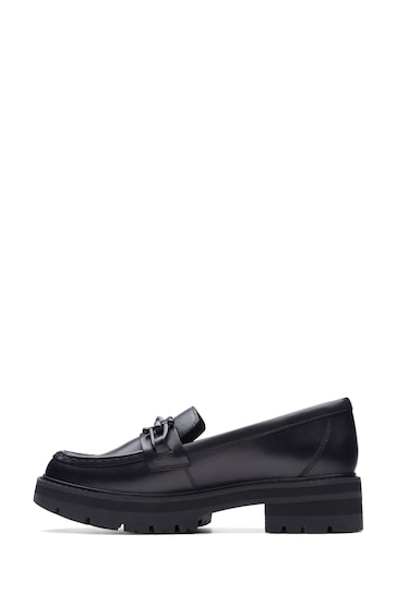 Clarks Black Leather Orianna Bit Loafer Shoes