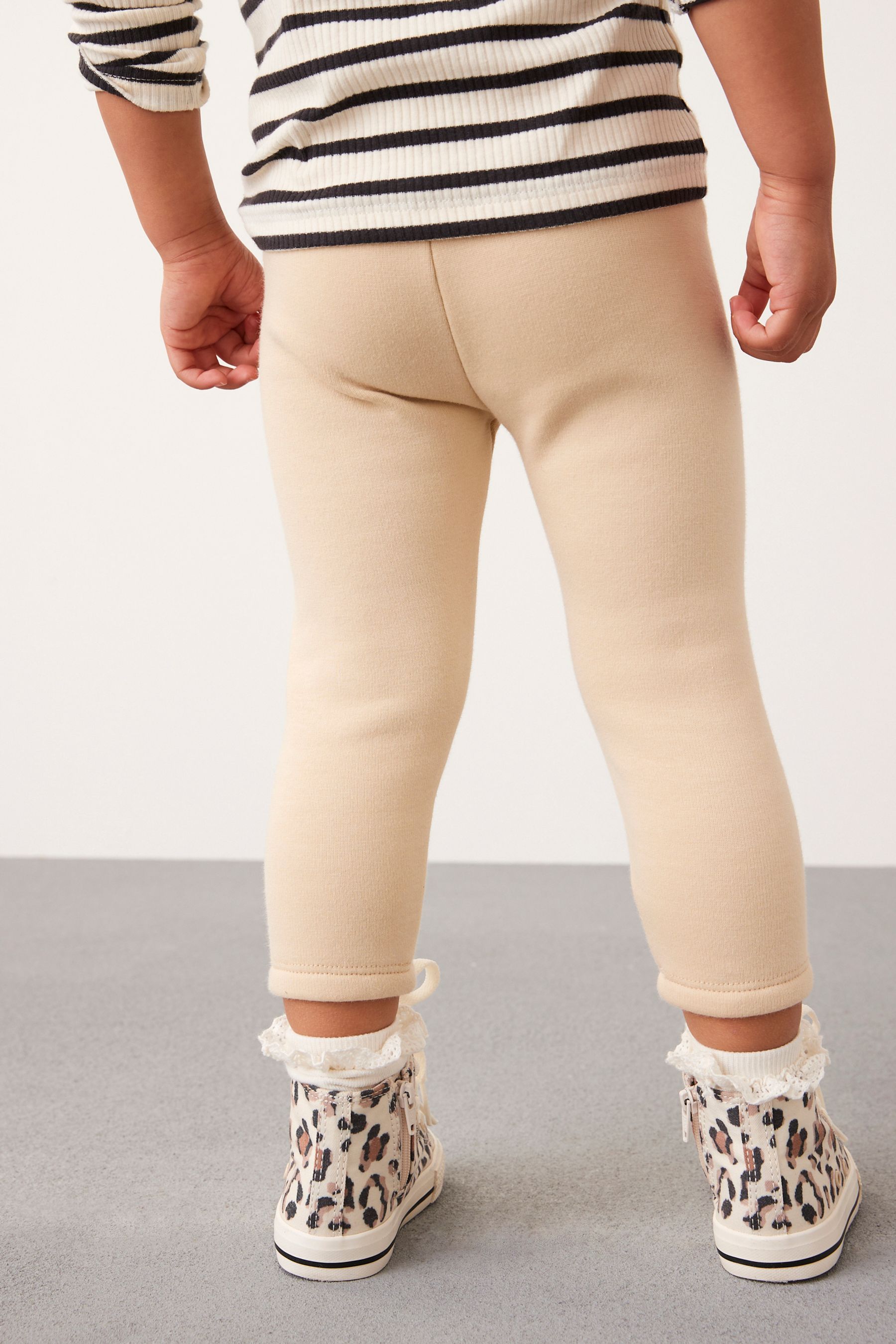 Buy Stone Cream Cosy Fleece Lined Leggings 3mths 7yrs from the