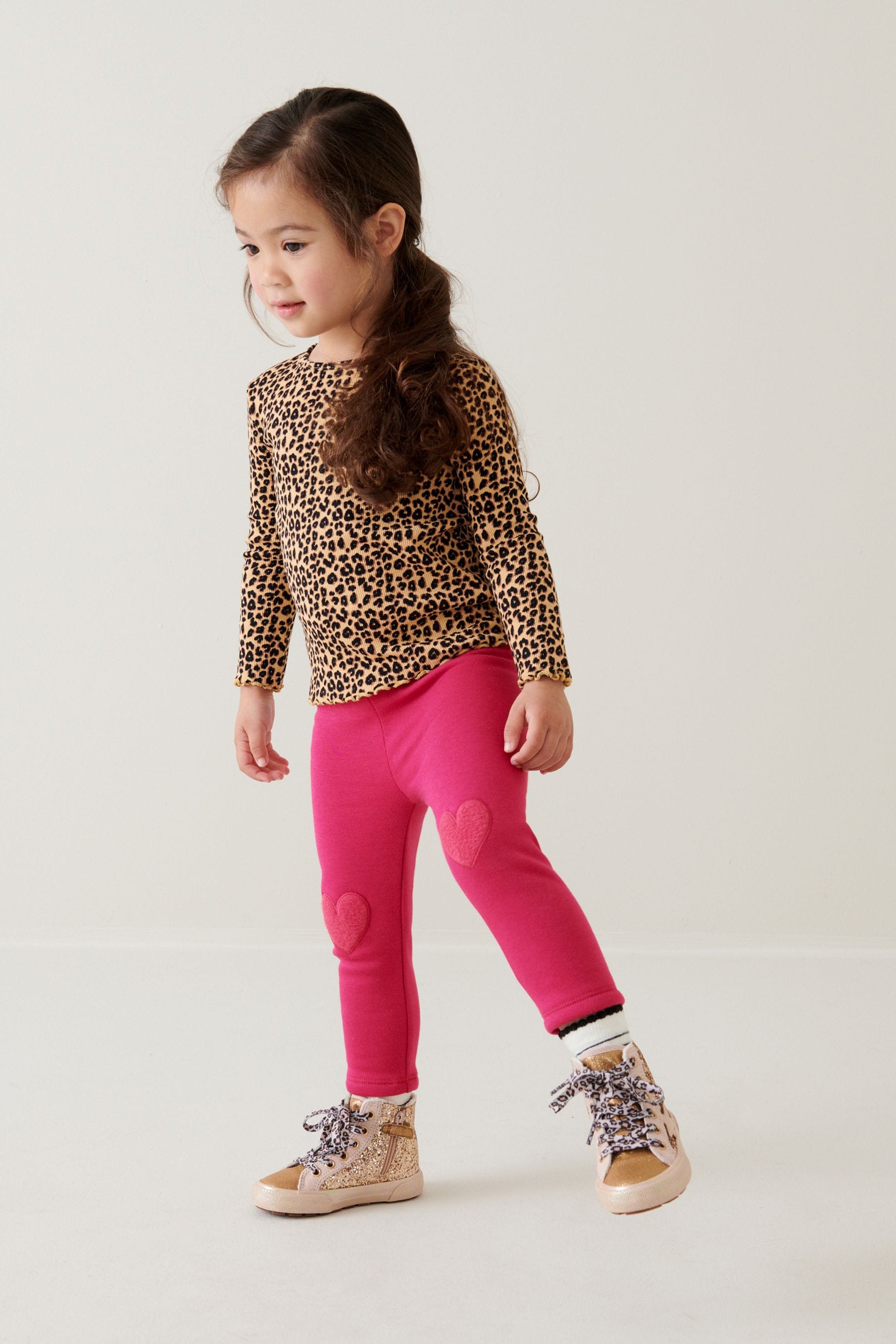 Little girls fleece lined leggings on sale