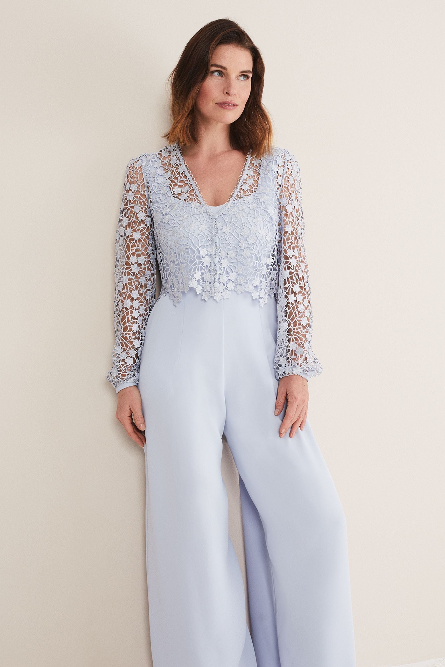 Buy Phase Eight Blue Mariposa Lace Jumpsuit from the Next UK