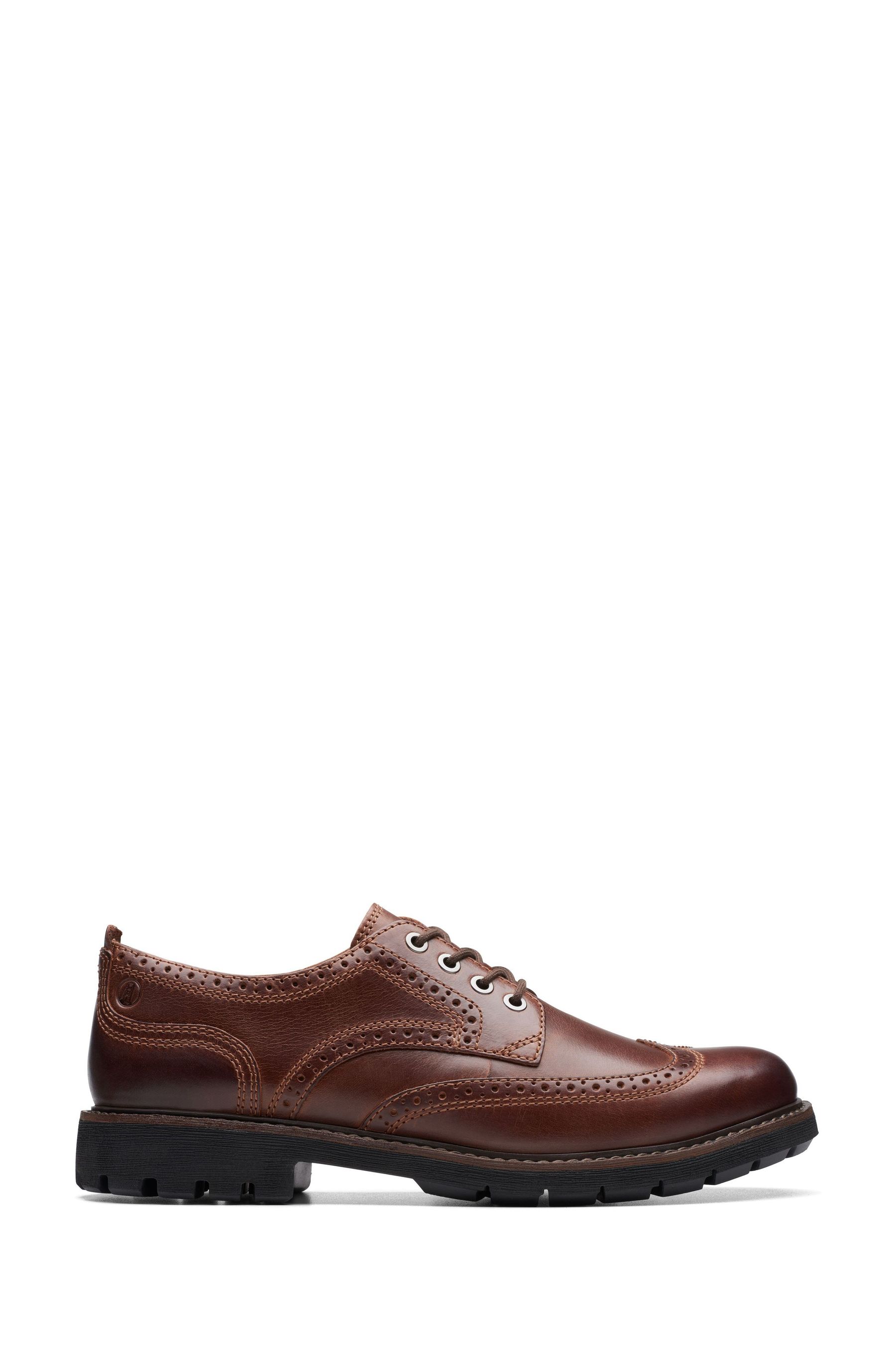 Clarks brown leather shoes clearance