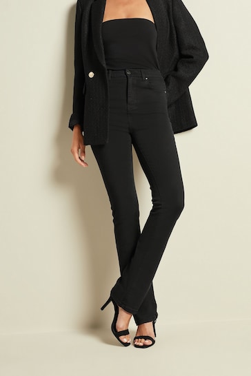 Black Single Button Lift, Slim & Shape Bootcut Jeans