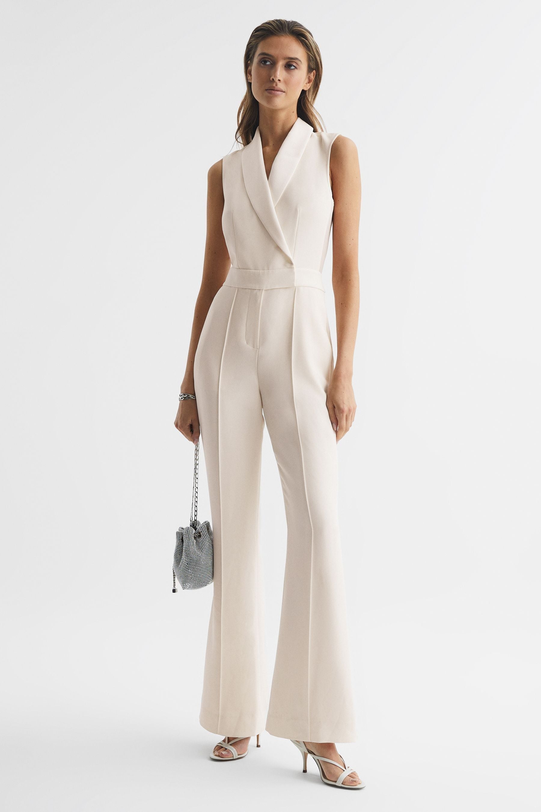 Petite tuxedo jumpsuit online