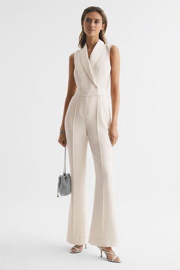 Buy Reiss Ivory Dani Petite Tuxedo Jumpsuit from the Next UK