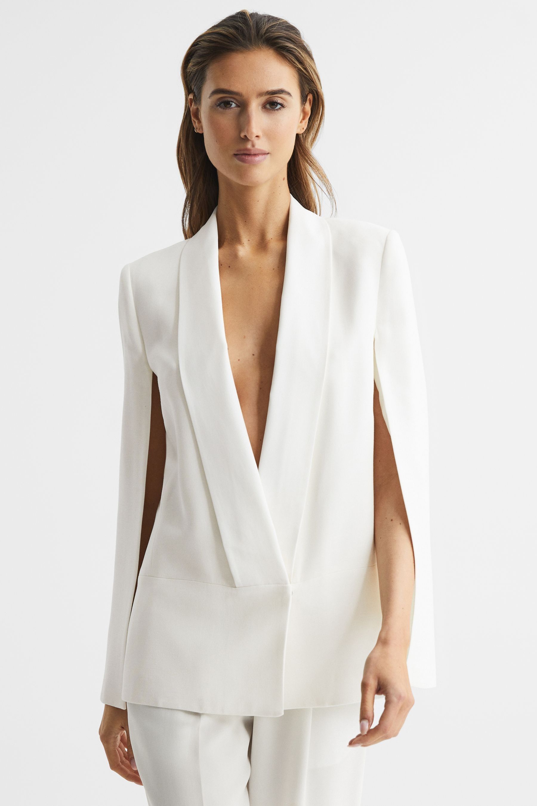Beige discount cape blazer