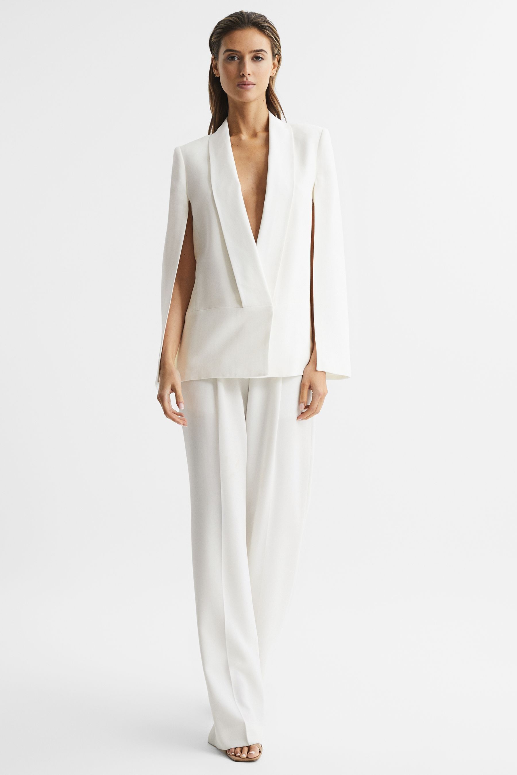 Cream cape blazer hotsell
