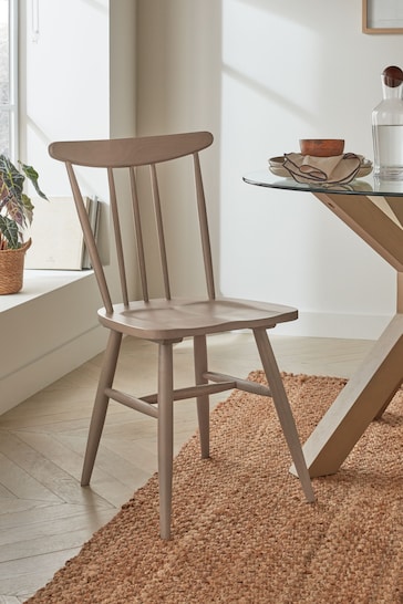 Set of 2 Light Natural Oak Fin Dining Chairs