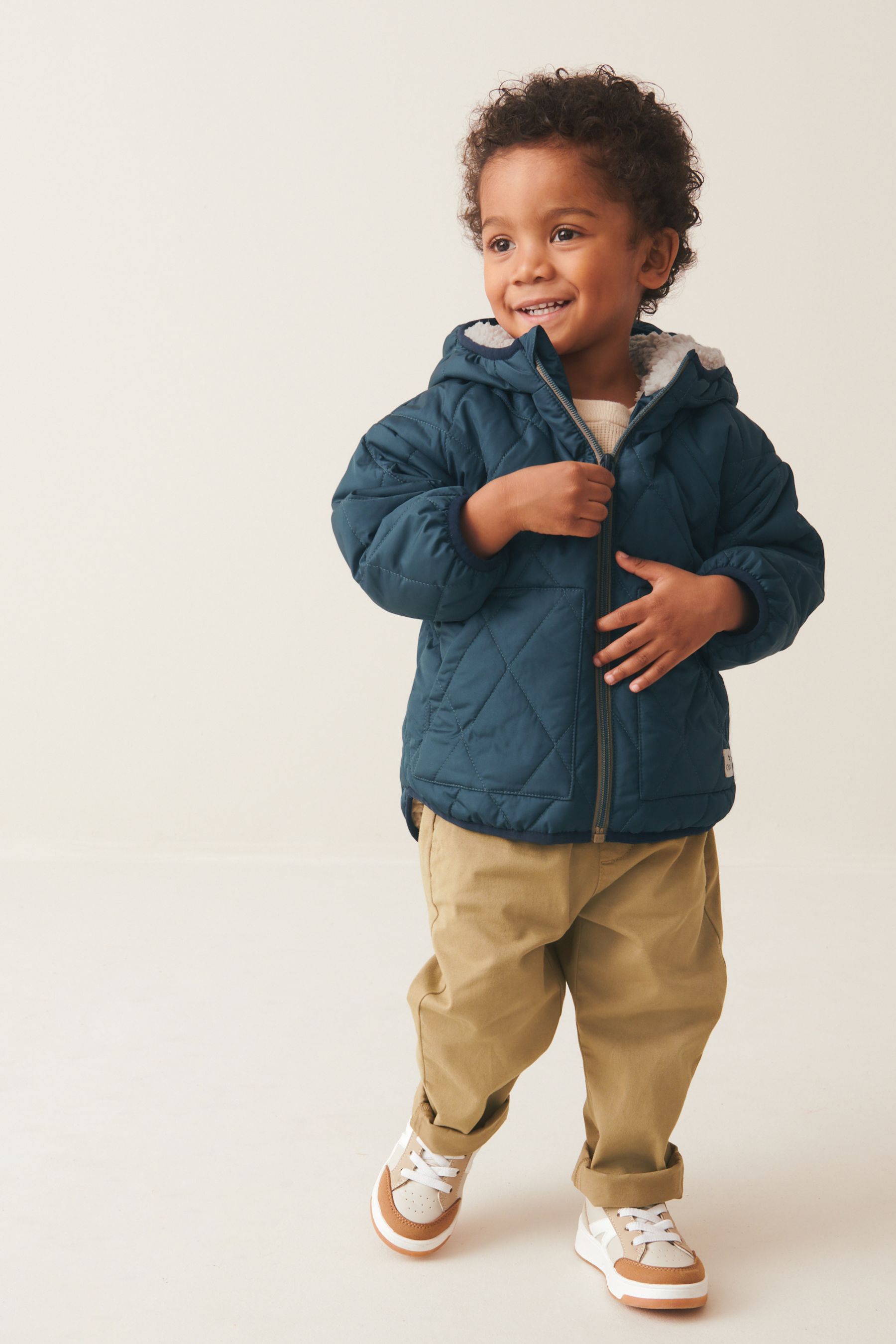 Buy Teal Blue Quilted Borg Lined Jacket 3mths 7yrs from the Next
