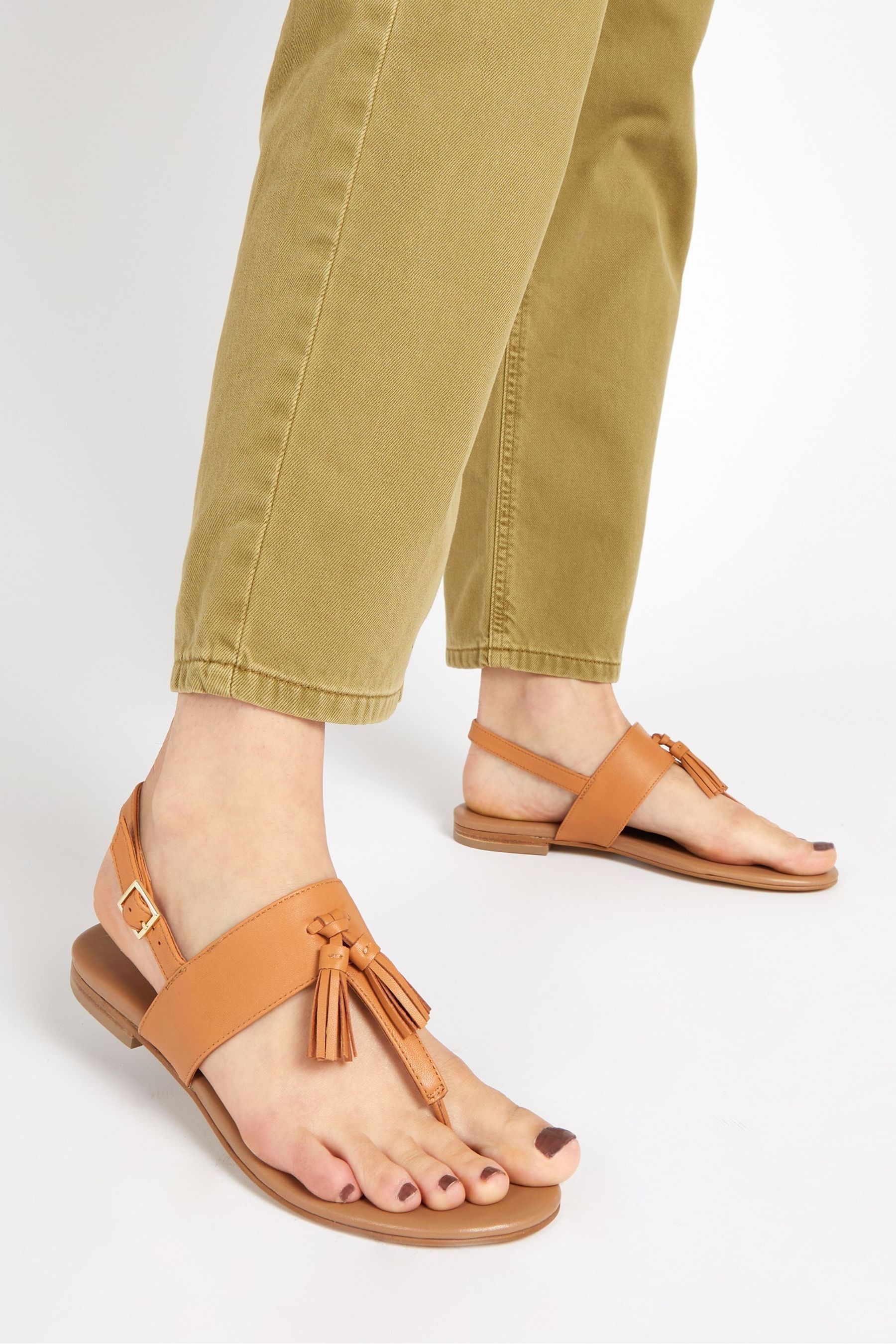 Buy Jones Bootmaker Natural Lizabeth Leather Thong Sandals from