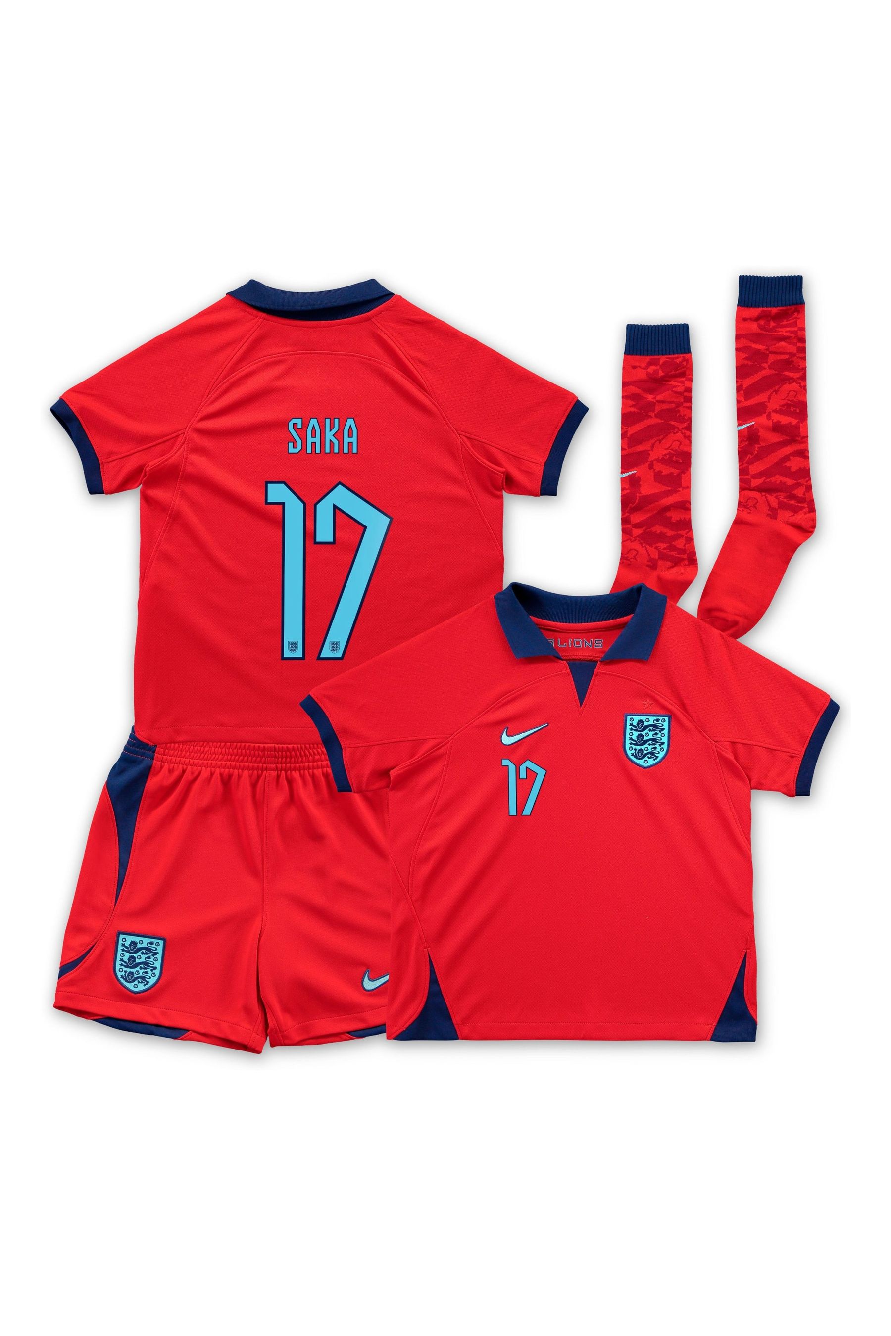 Nike Red Saka 17 Little Kids England Away Football Kit