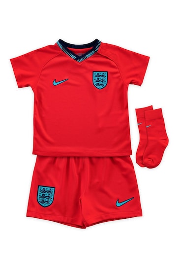 Nike Red England Away Stadium Kit 2022-23 Infants