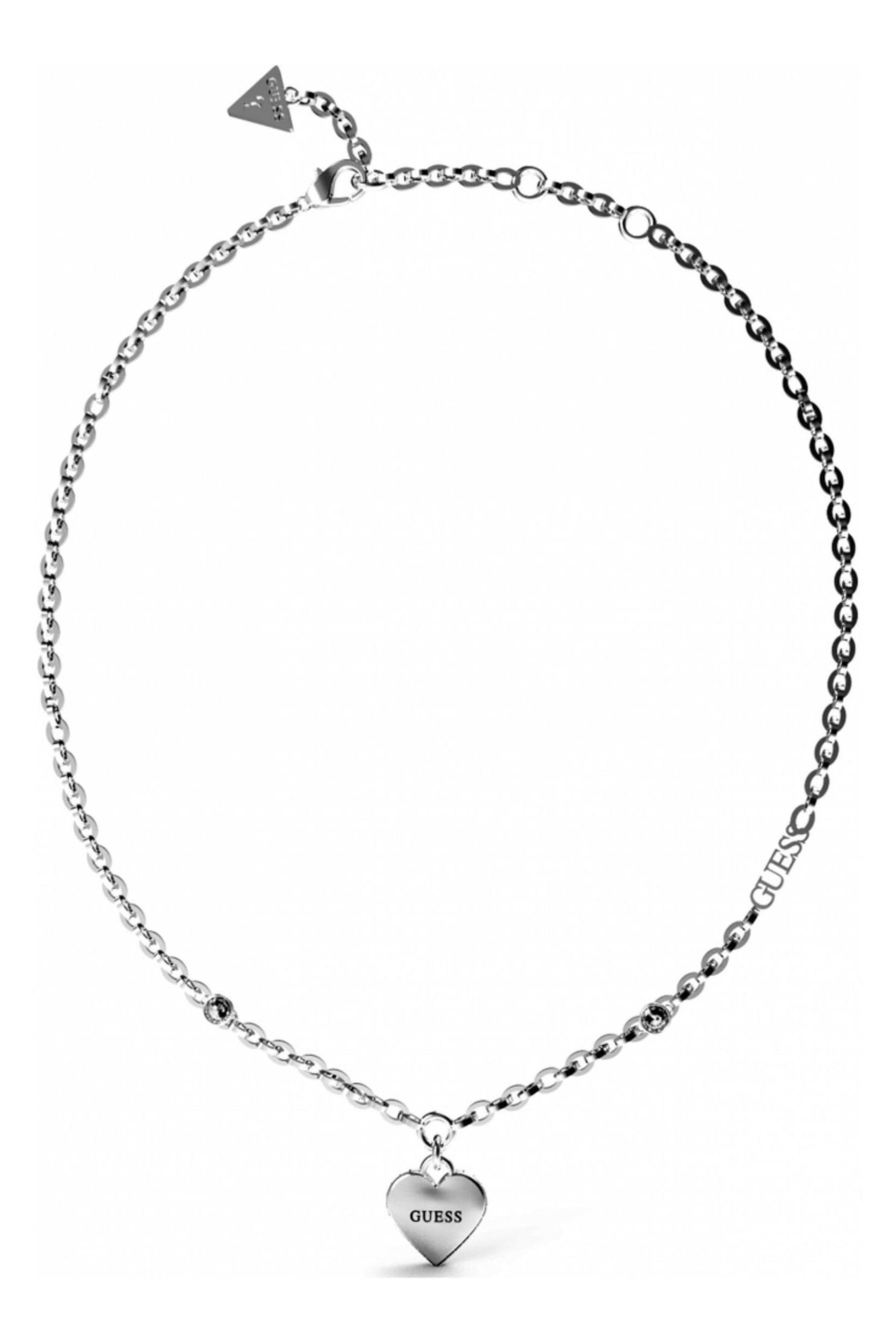 Buy Guess Jewellery Ladies Silver Tone Falling In Love Necklace