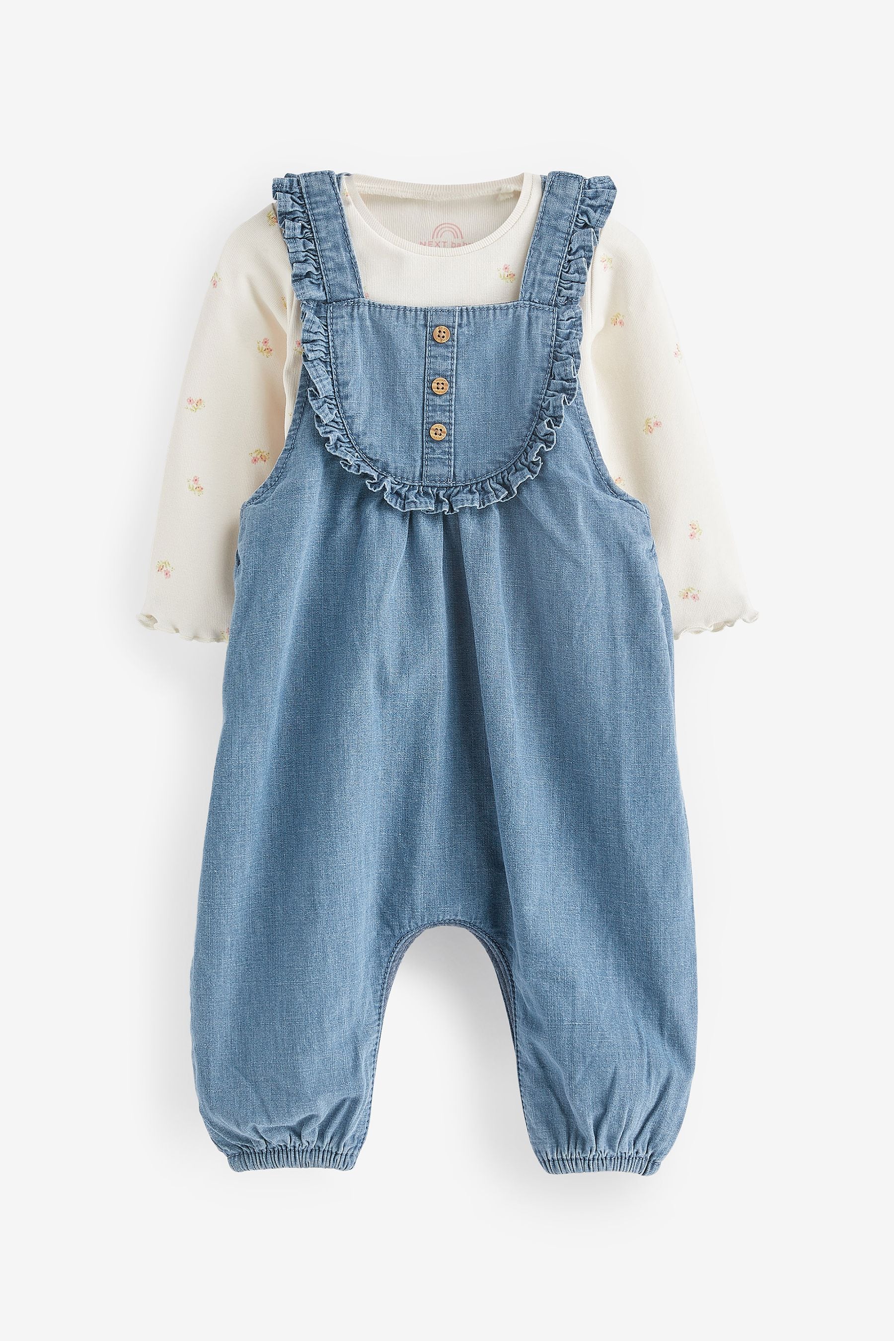 Buy Denim Baby 2pc Baby Dungaree Bodysuit Set 0mths 2yrs from
