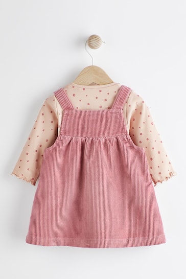 Pink Baby Corduroy Pinafore and Bodysuit Set (0mths-2yrs)