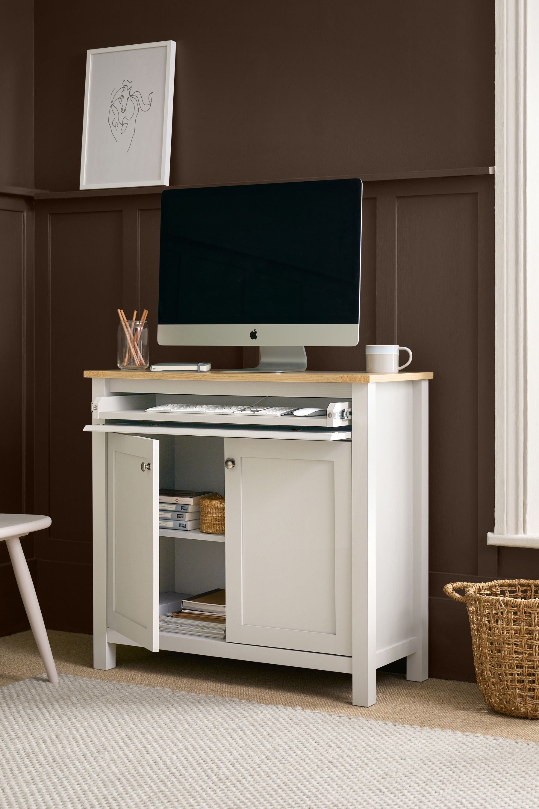 Buy Cream Malvern Oak Effect Sideboard Desk from the Next UK