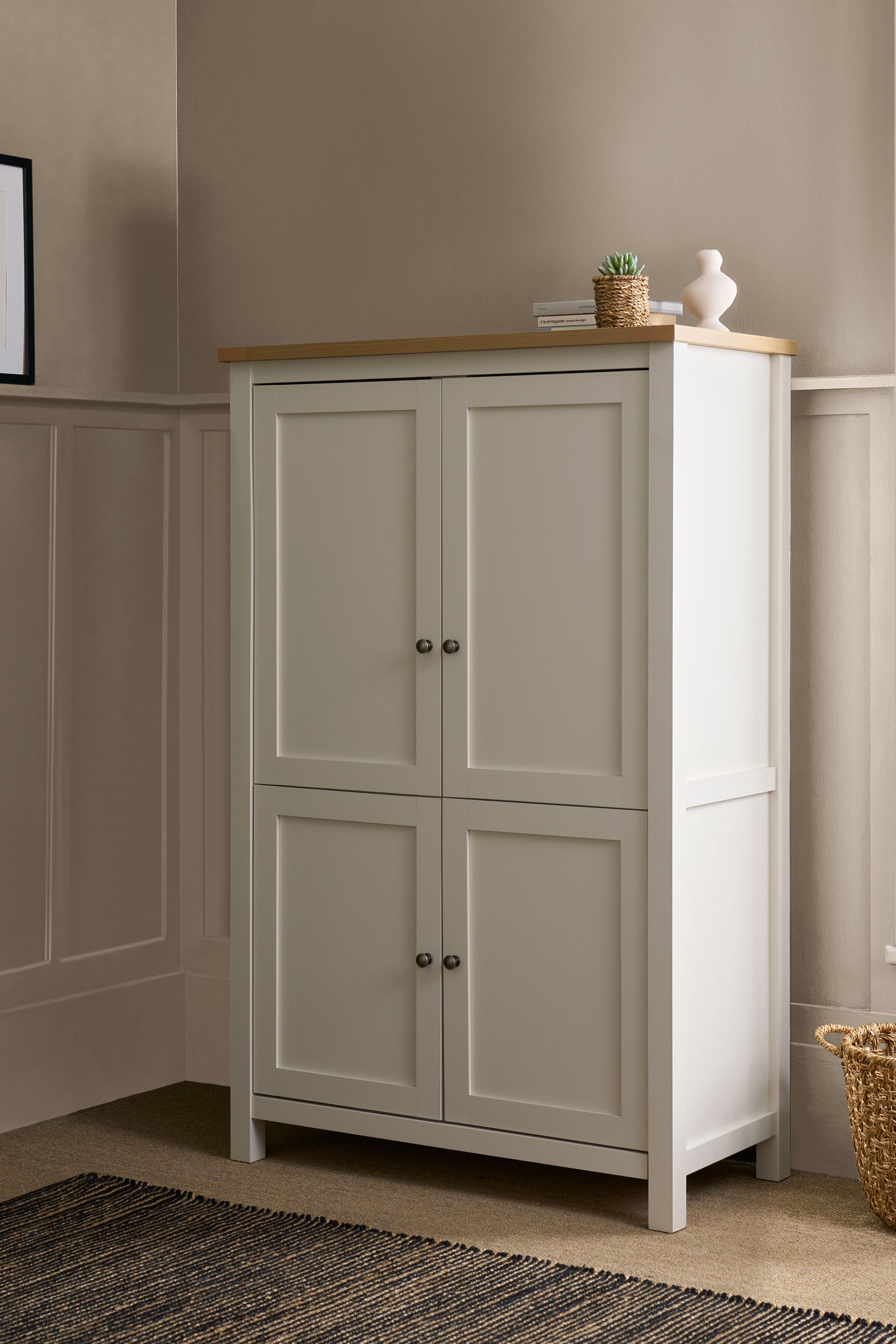 Buy Cream Malvern Oak Effect Space Saving Hideaway Desk from the