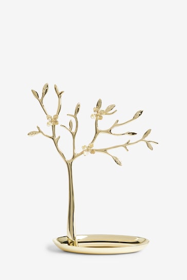 Gold Metal Flower Jewellery Tree