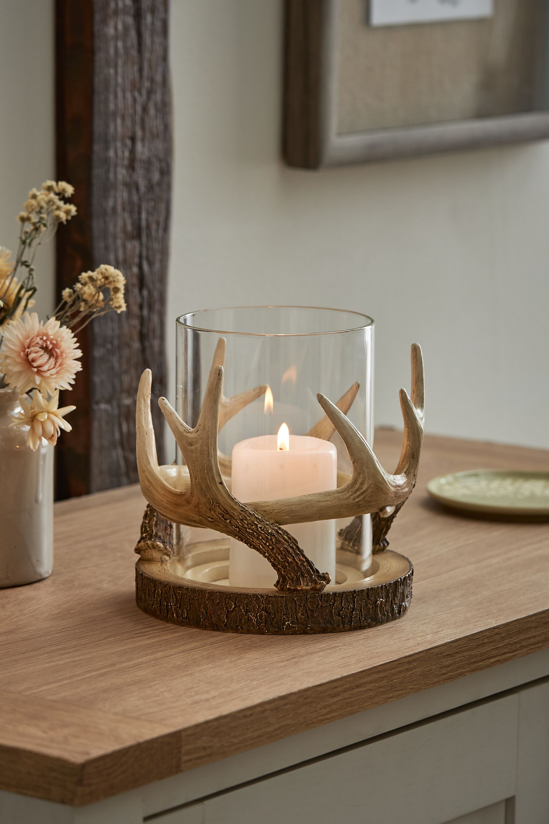 Buy Natural Antler Hurricane Candle Holder from the Next UK online shop