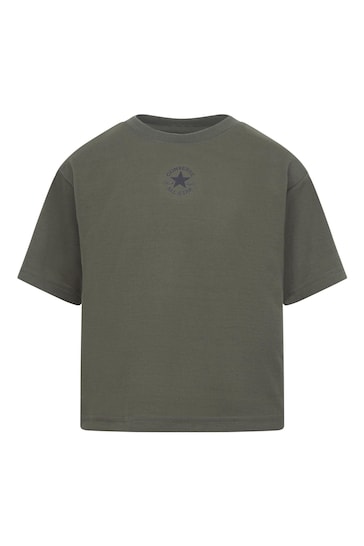 Converse Khaki Green Chuck Patch Oversized Boxy T-Shirt