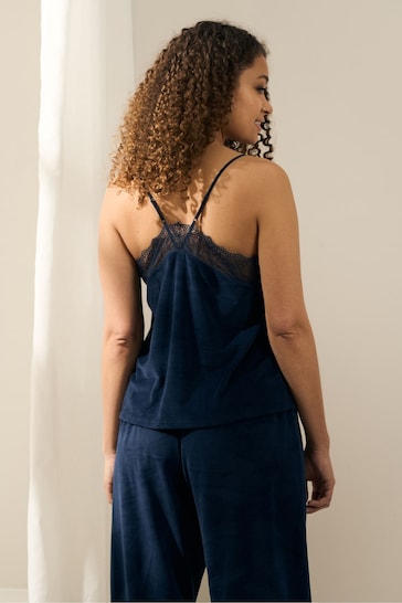 Truly Blue Midnight Velour Cami And Trouser Set