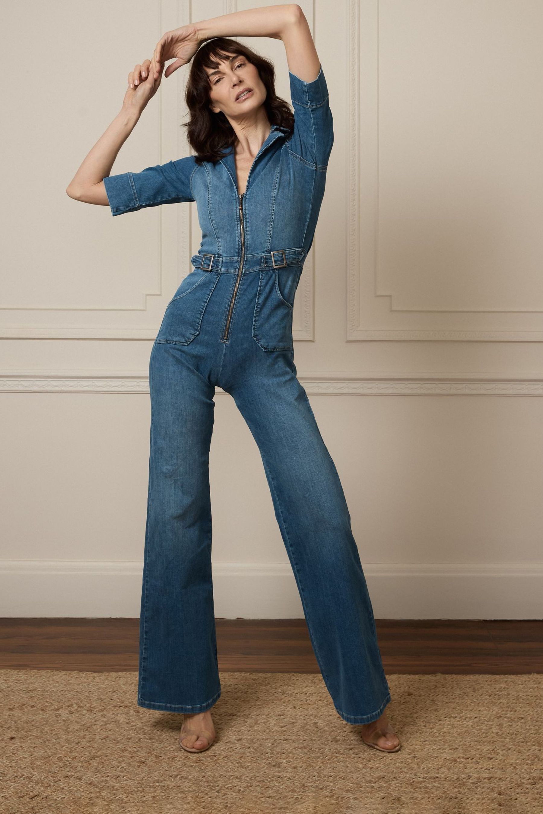 Flared jumpsuit uk online