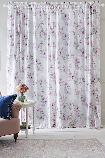 Shabby Chic by Rachel Ashwell® Royal Bouquet Pink Slot Header Lined Curtains