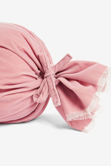 Shabby Chic by Rachel Ashwell® Pink Velvet Ruffle Jewel Bolster Cushion