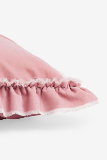 Shabby Chic by Rachel Ashwell® Pink Velvet Ruffle Square Jewel Cushion