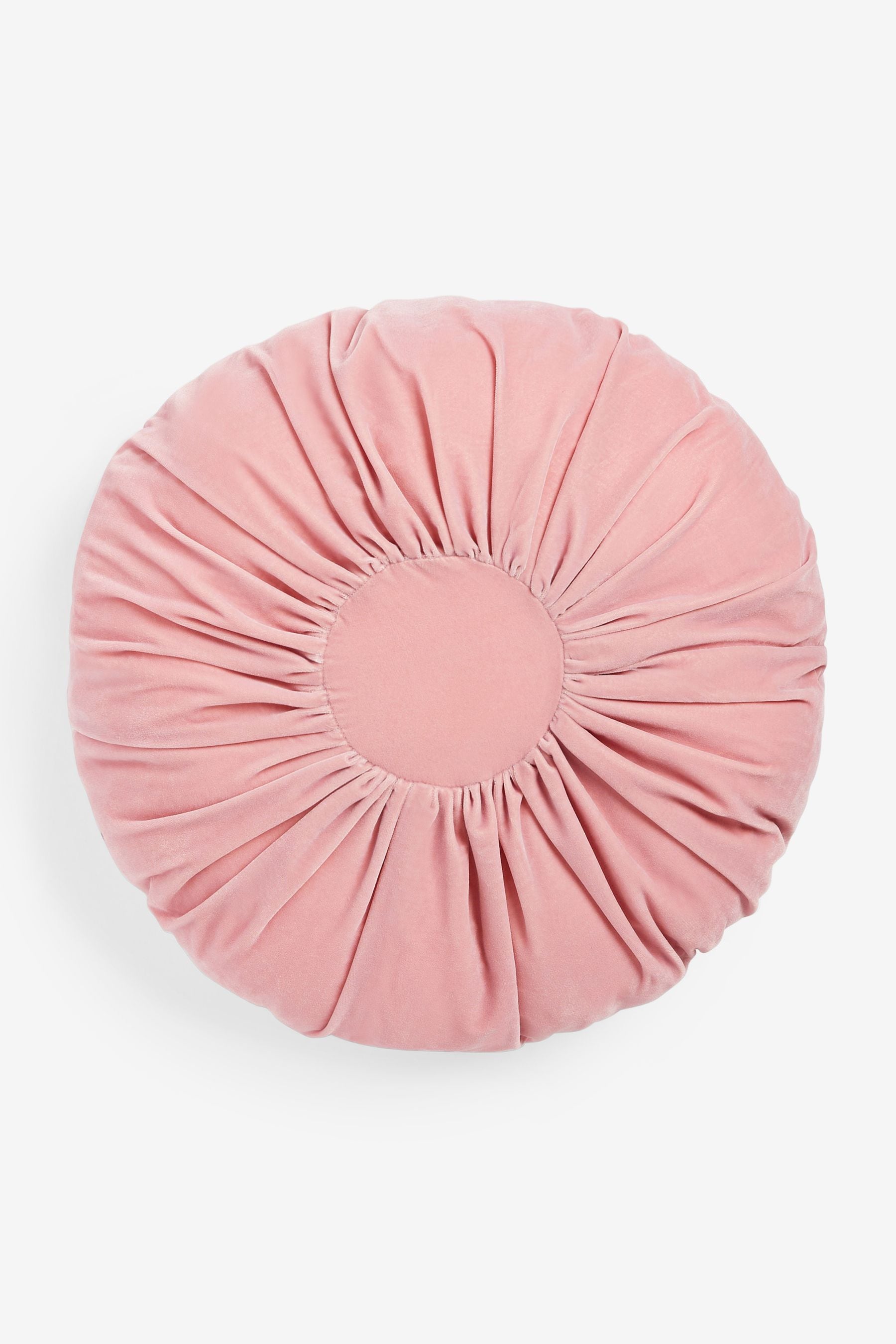 Round pink outlet velvet cushion