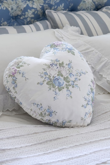 Shabby Chic by Rachel Ashwell® Rose Blossom Aqua Heart Cushion