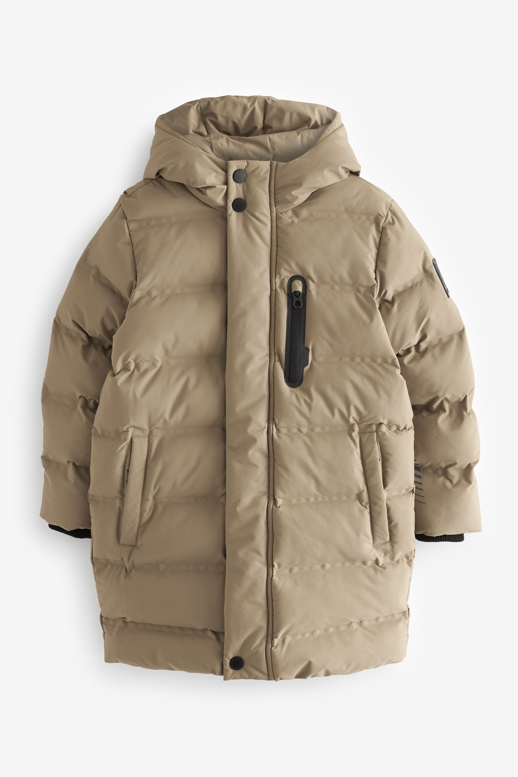 Buy Neutral Stone Fleece Lined Longline Puffer Coat 3 17yrs from