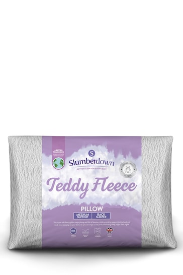 Slumberdown Single Teddy Fleece Medium Support Pillow