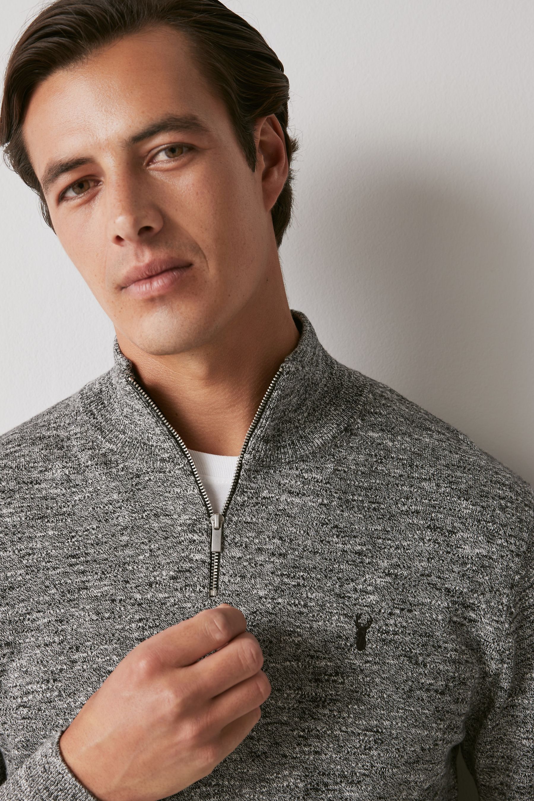 Grey zip new arrivals up jumper