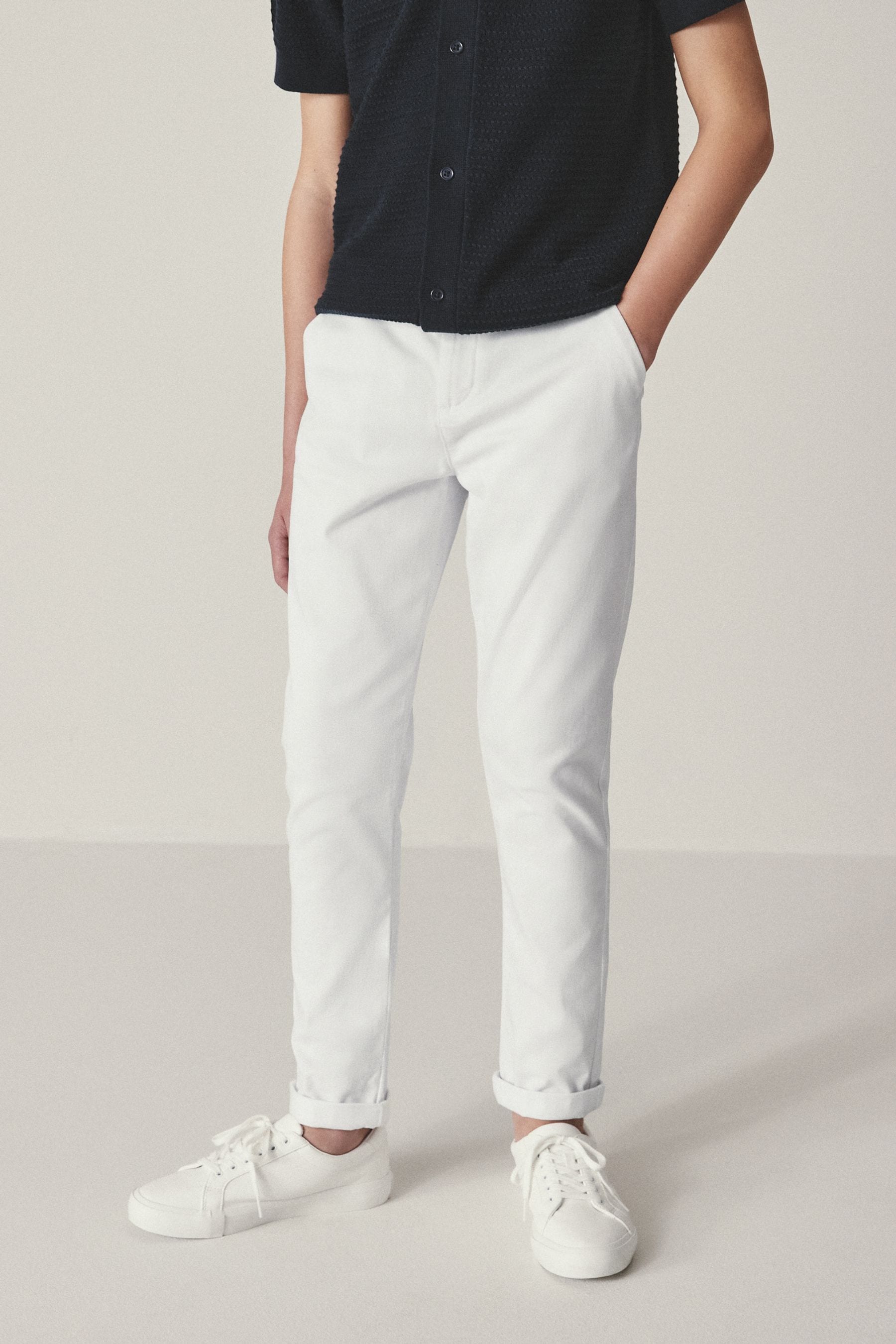 White skinny fit chinos sale