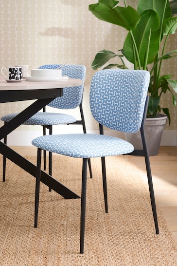 Scion Set of 2 Blue Niksen Dining Chairs