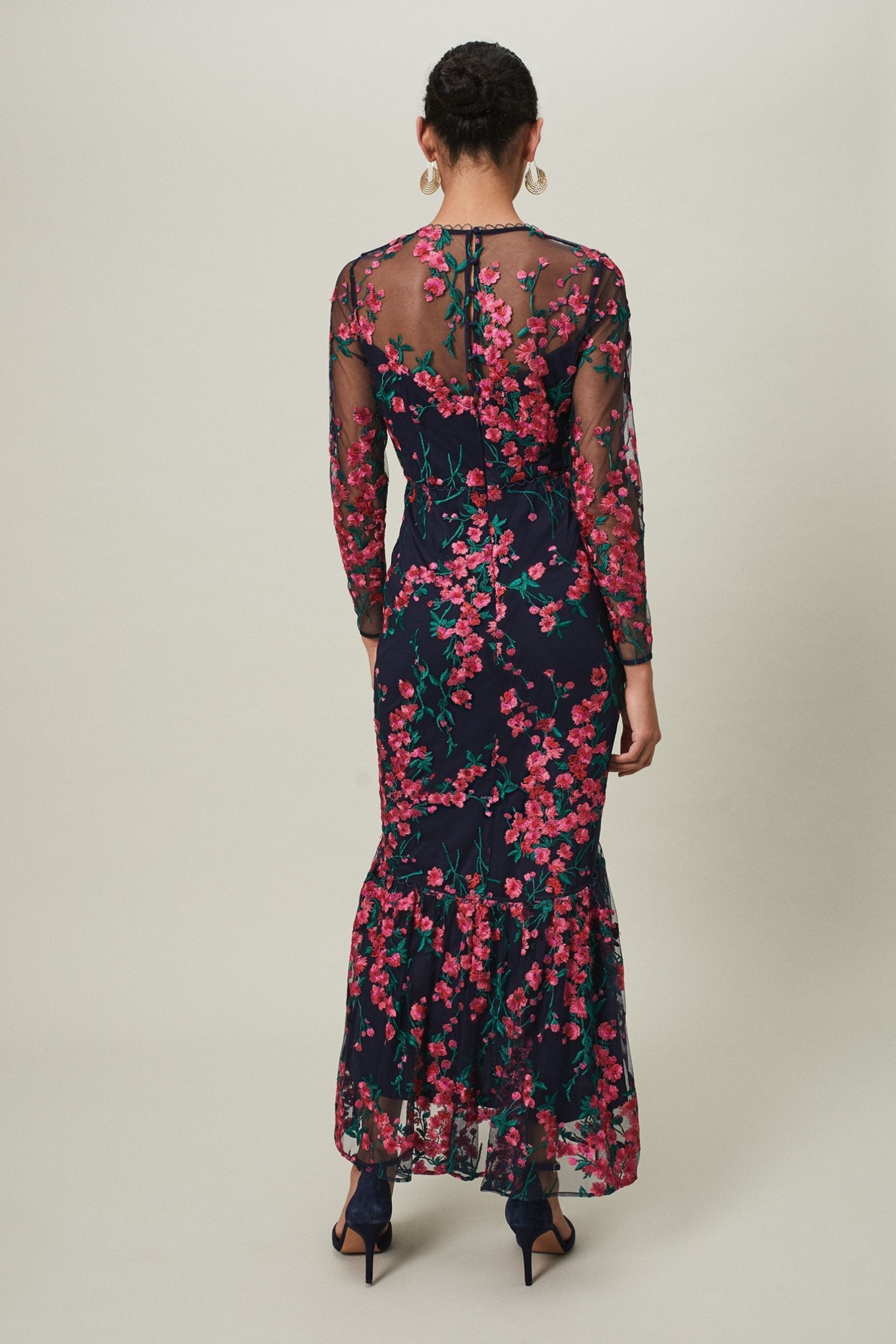 Trisha embroidered tulle maxi skirt 2025