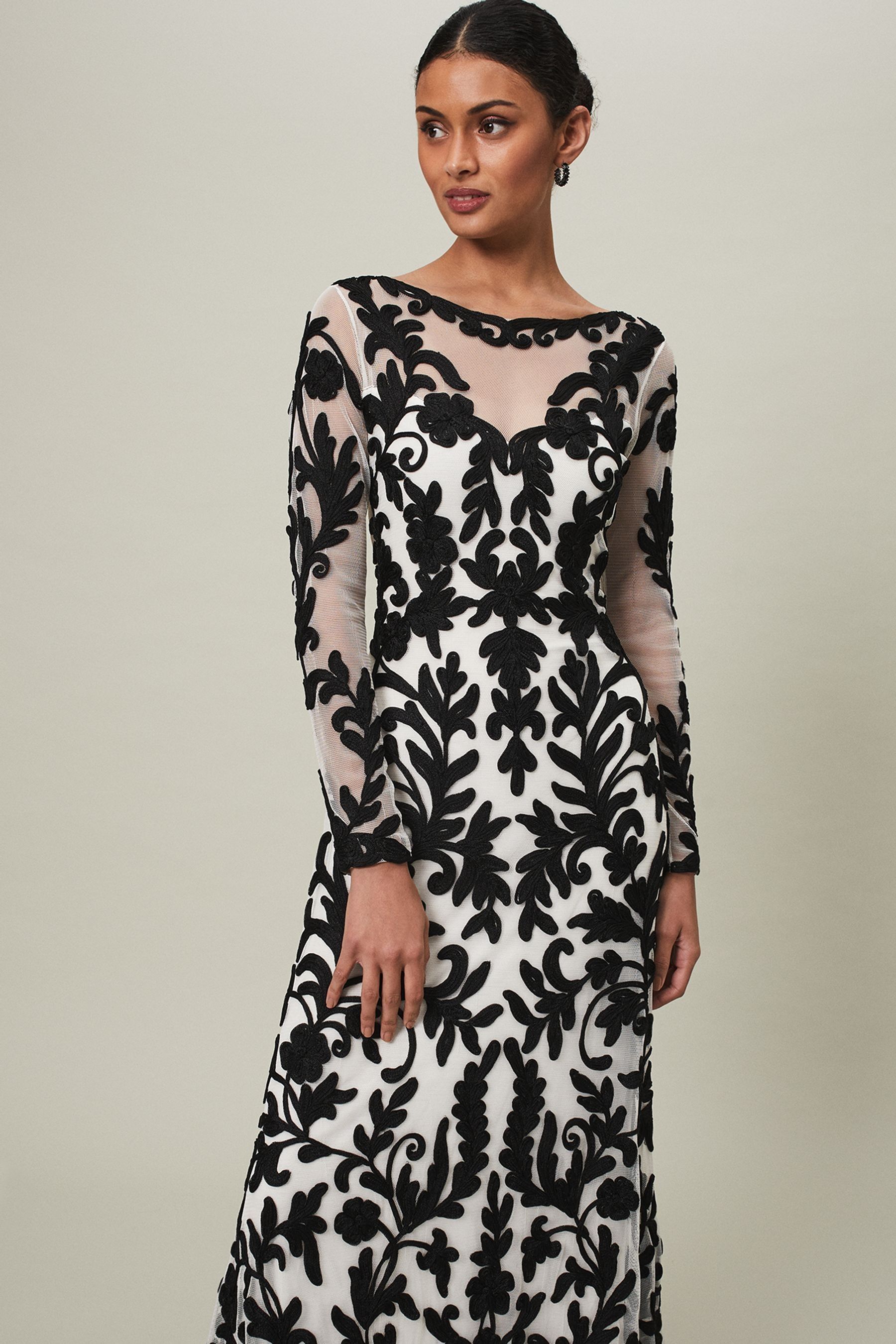 Buy Phase Eight Black Ria Tapework Dress from the Next UK online shop