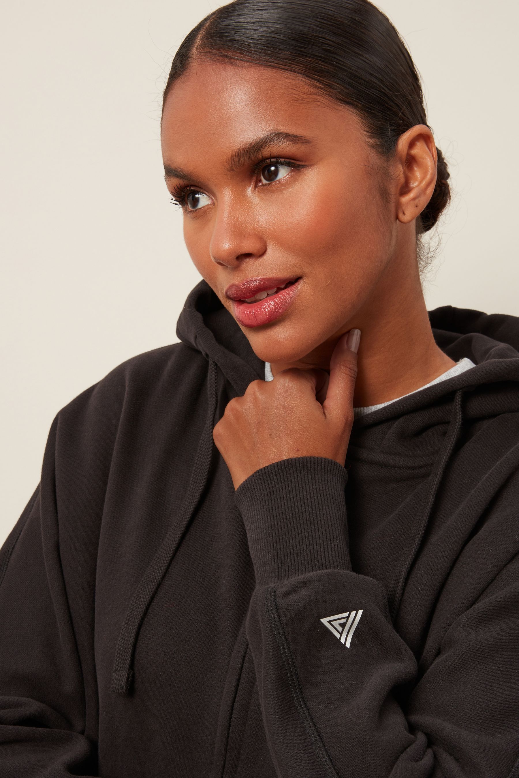 Buy Black Next Active Sports Longline Zip Through Hoodie from the