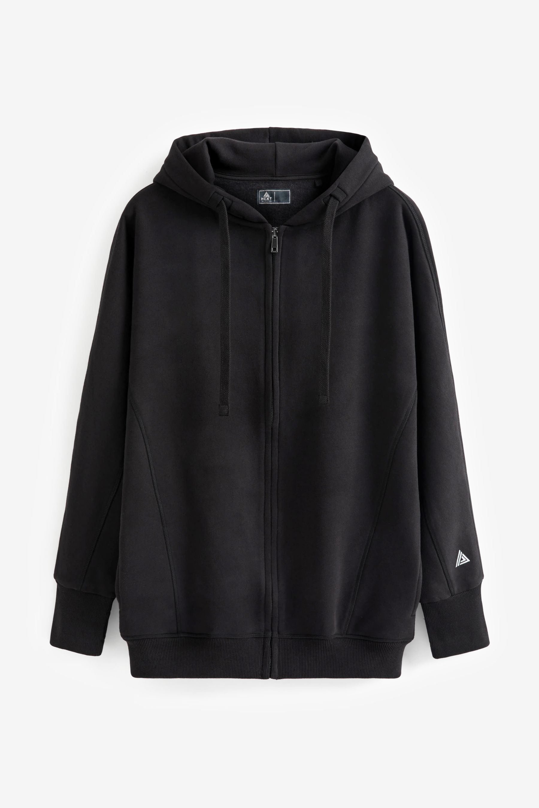 Black longline zip hoodie online