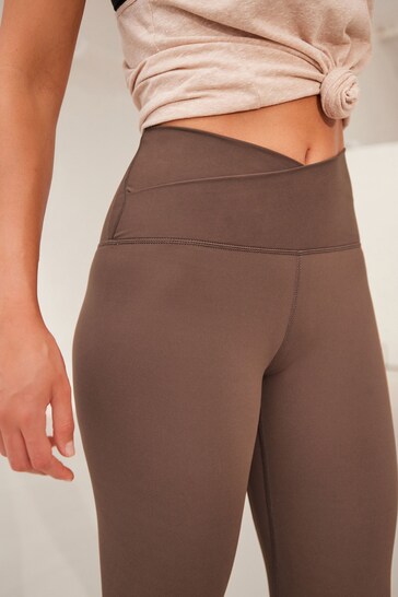 Buy Chocolate Brown Active Wrap Waist Leggings from the Next UK