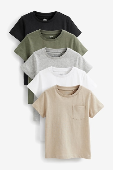 Black/Grey Short Sleeves T-Shirt 5 Pack (3mths-7yrs)
