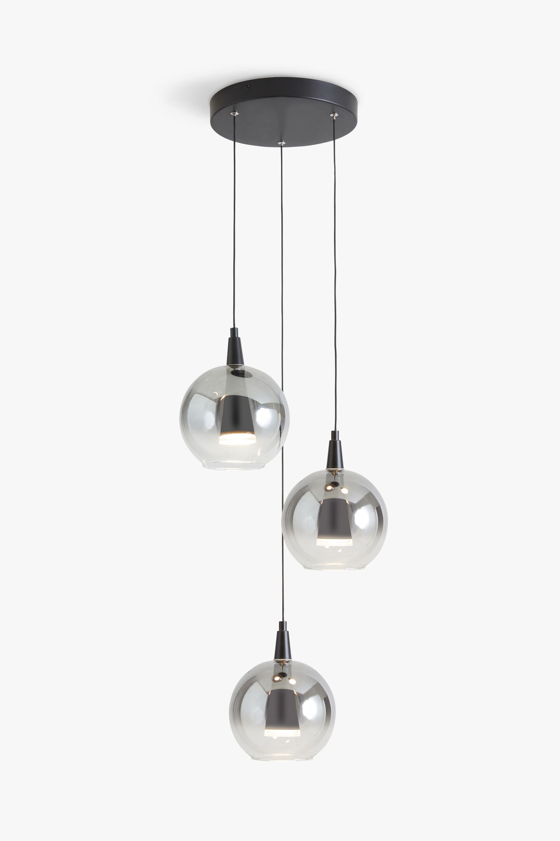 3 light cluster on sale pendant black