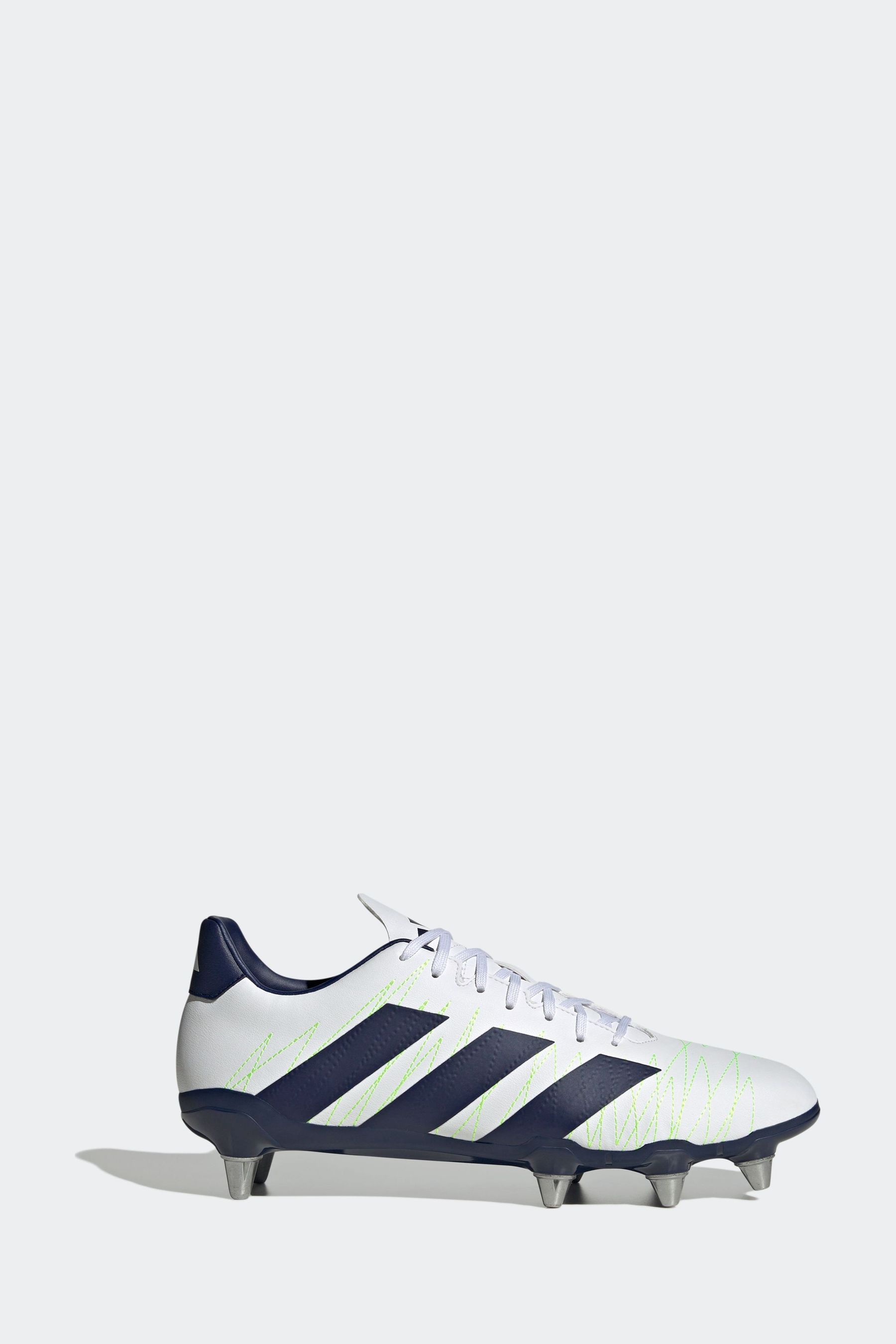 adidas White Blue Performance Kakari SG Boots