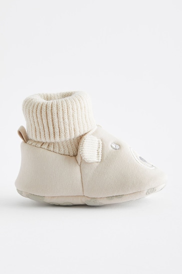 Neutral Bear Sensory Sock Top Baby Shoes (0-2mths)
